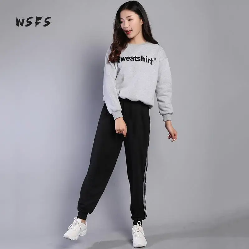 Женские шаровары на шнурке хлопковые Черные Серые Длинные свободные брюки с