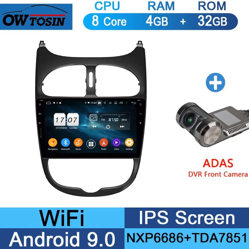 32G Adas Camera " ips Восьмиядерный 4G ram+ 64G Android 9,0 автомобильный dvd-плеер для PG206 peugeot 206 PG gps навигация радио попугай BT Мультимедиа Стерео - Цвет: 32G Adas Camera