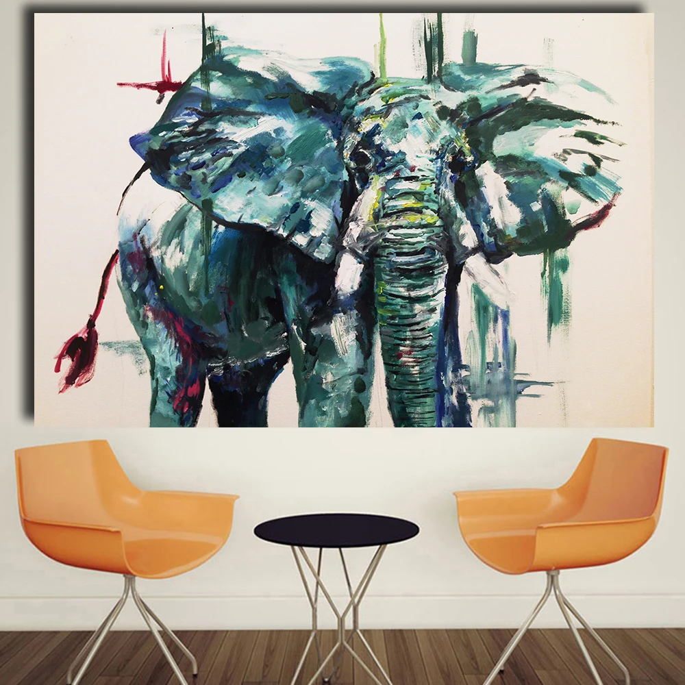 

Abstract Oil Painting Africa elephant with Canvas Wall Art Frameless Living Room Home Decorations Frameless paintings