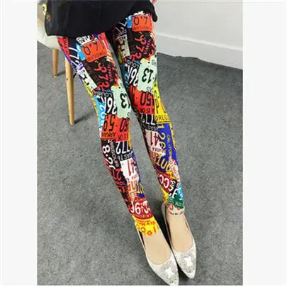 K090 Colorful Tabs CHSDCSI, новинка, модные женские леггинсы, в клетку, с принтом, для фитнеса, тонкие леггинсы, штаны с высокой талией, Стрейчевые брюки, сексуальные леггинсы - Цвет: K090 Colorful Tabs