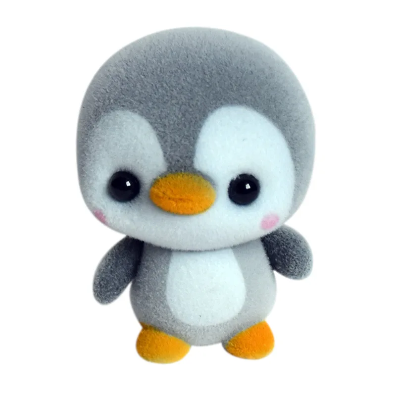 grey 5,5 см мини ПВХ стекающиеся Животные украшения Куклы Kawaii пингвин куклы игрушки для девочек изысканные стекающиеся куклы игрушки Рождественский подарок - Цвет: grey