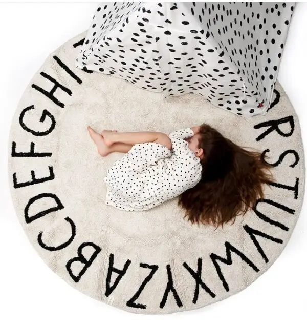 

New 150cm Scandinavian 26-letter circular pad children's game pad tent floor pad children's room soft