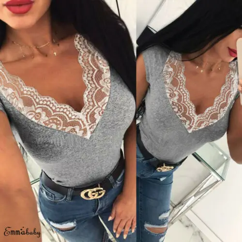 Женский сексуальный кружевной жилет без рукавов с v-образным вырезом и открытой