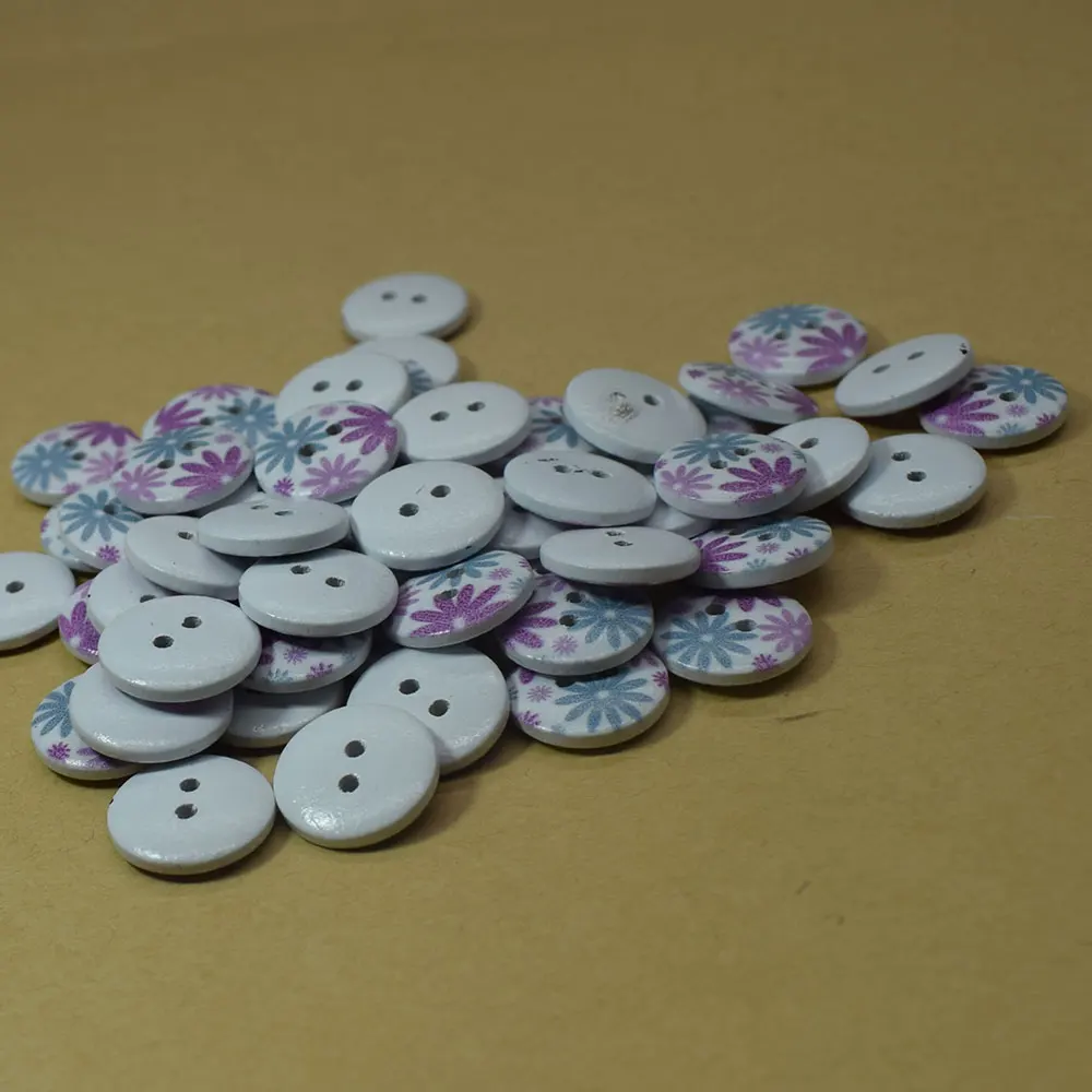 50PCS New Flower 2-Holes Wooden Buttons Sewing Button Wood Craft Scrapbooking Clothing Accessories DIY 15MM | Дом и сад