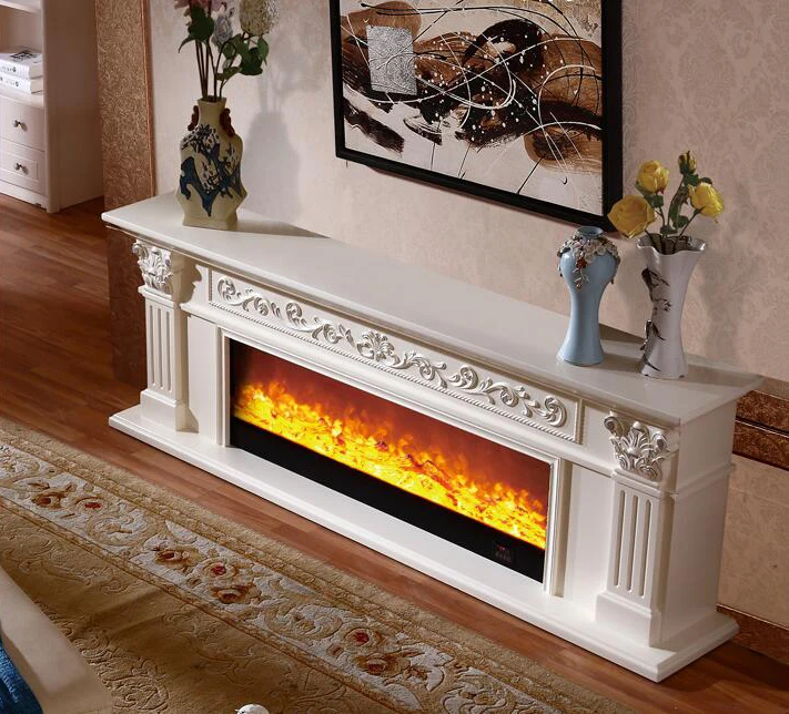 Декор гостиной Теплый камин деревянный камин mantel W200cm Электрокамин вставной блок Светодиодный оптический искусственный пламя
