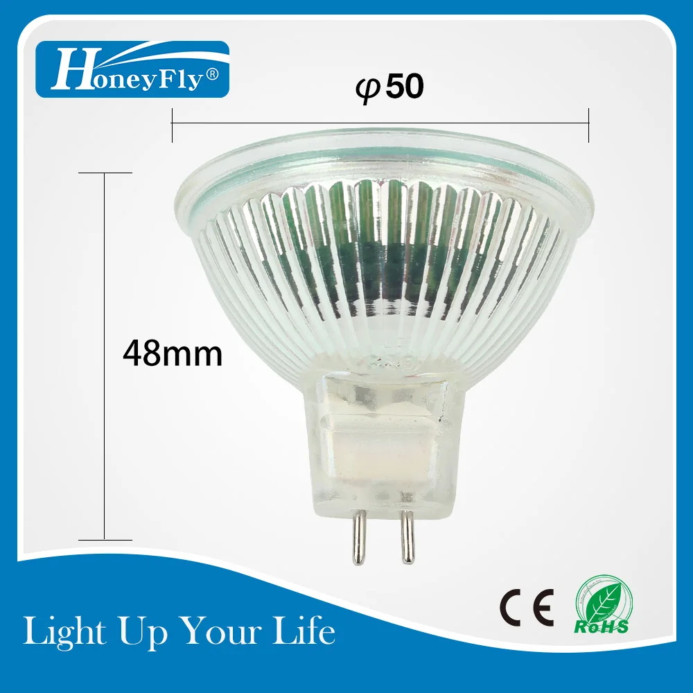HoneyFly4pcs лампа оранжевого пламени 35 Вт/50 Вт 12 В/220 В GU5.3 JCDR с регулируемой яркостью галогенная лампа Точечный светильник кварцевая печь камин лампа