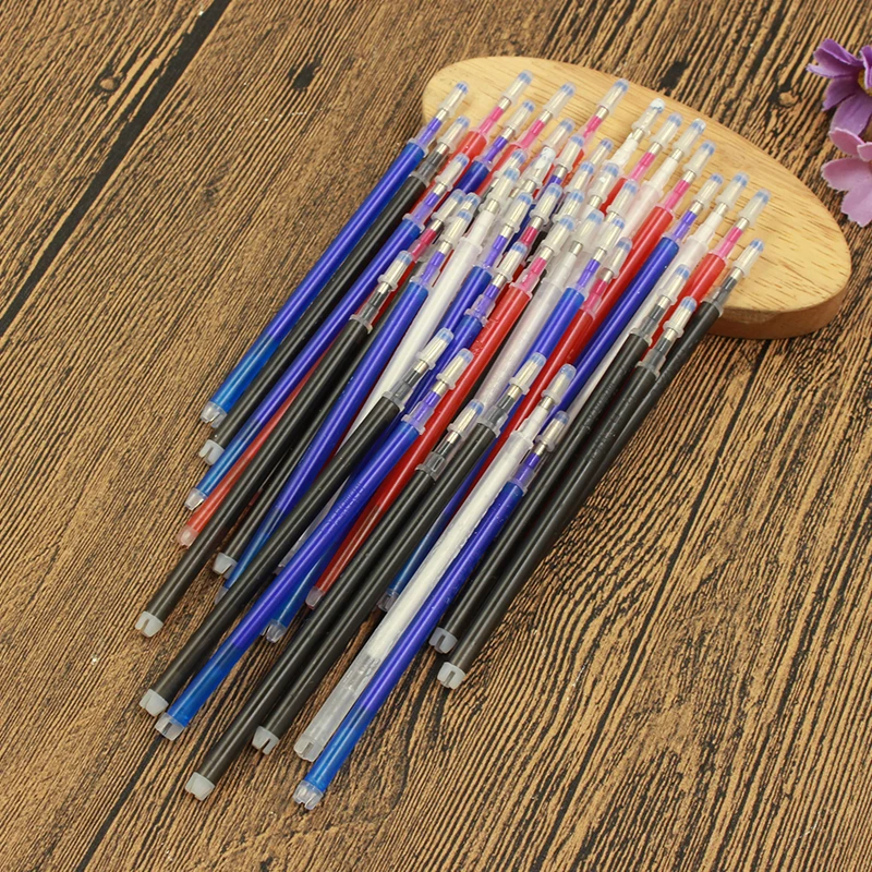 10Pcs Erasable Refill Pens High Temperature Disappearing Fabric Marker Pen for Patchwork Fabric PU Leather Mark Sewing Tool