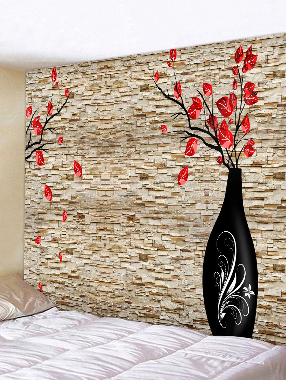 3D Brick Stone Printed Wall Tapestry Mandala Fabric Hippie Tapestry Wall Hanging Vintage Decor Bedroom Headboard Mural Art Tapiz - Цвет: Vintage-3
