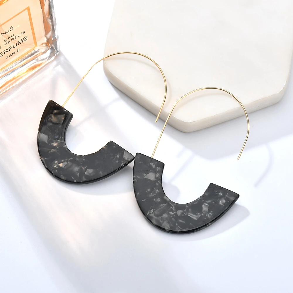 GEREIT Мода Bijoux Brinco Boho леопардовая черепаха раковина большой крючок акриловые серьги висячие серьги