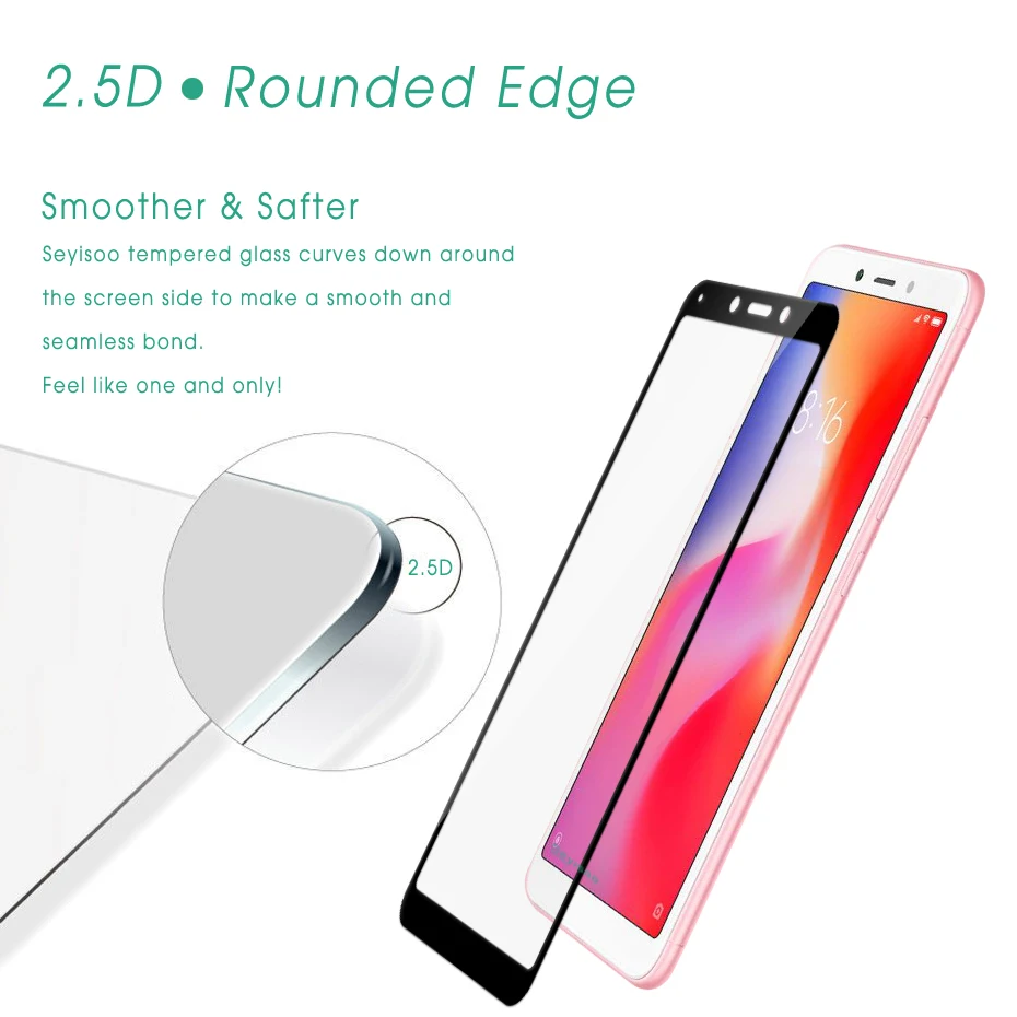 Закаленное стекло с полным покрытием для Xiaomi Redmi 6 6A 0 3 мм 9H|Защитные стёкла и
