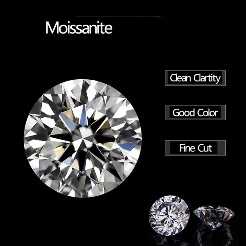 CSJ круглые бриллиантовые огранки Moissanite 0 5 карат мм D Цвет свободные драгоценные