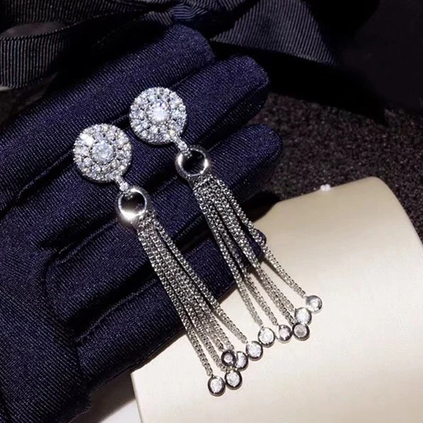 Модные дизайнерские Медь Jewelry 3A кубического циркония вечерние серьги | Украшения