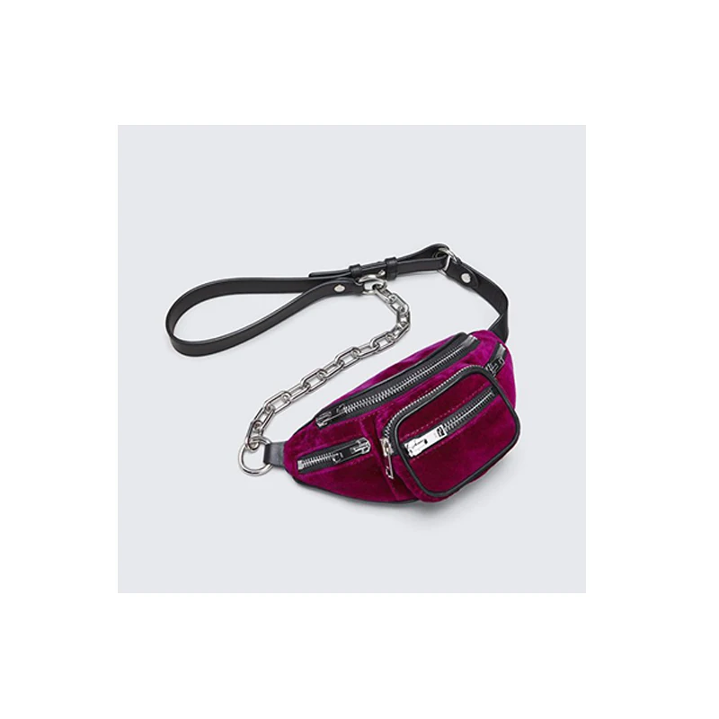 Red chest bag Женская нагрудная сумка мини на молнии, сумки через плечо, уличный стиль, поясная сумка, модная повседневная сумка на молнии, черная Дорожная сумка на цепочке B175 - Цвет: Red chest bag