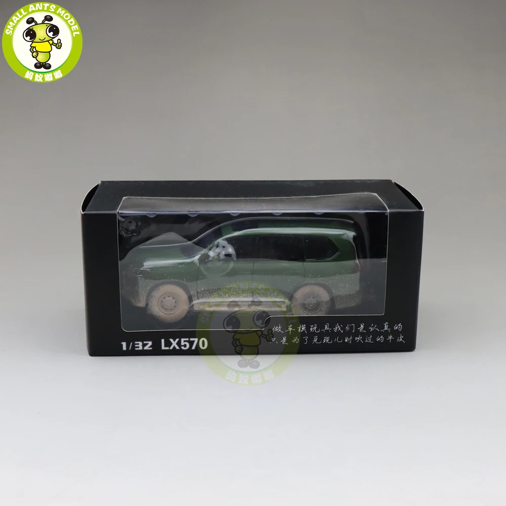 1/32 JACKIEKIM LX570 SUV литая под давлением Модель автомобиля игрушки для детей звуковое освещение вытяжной автомобиль подарок для мальчиков и девочек - Цвет: Green(with box)