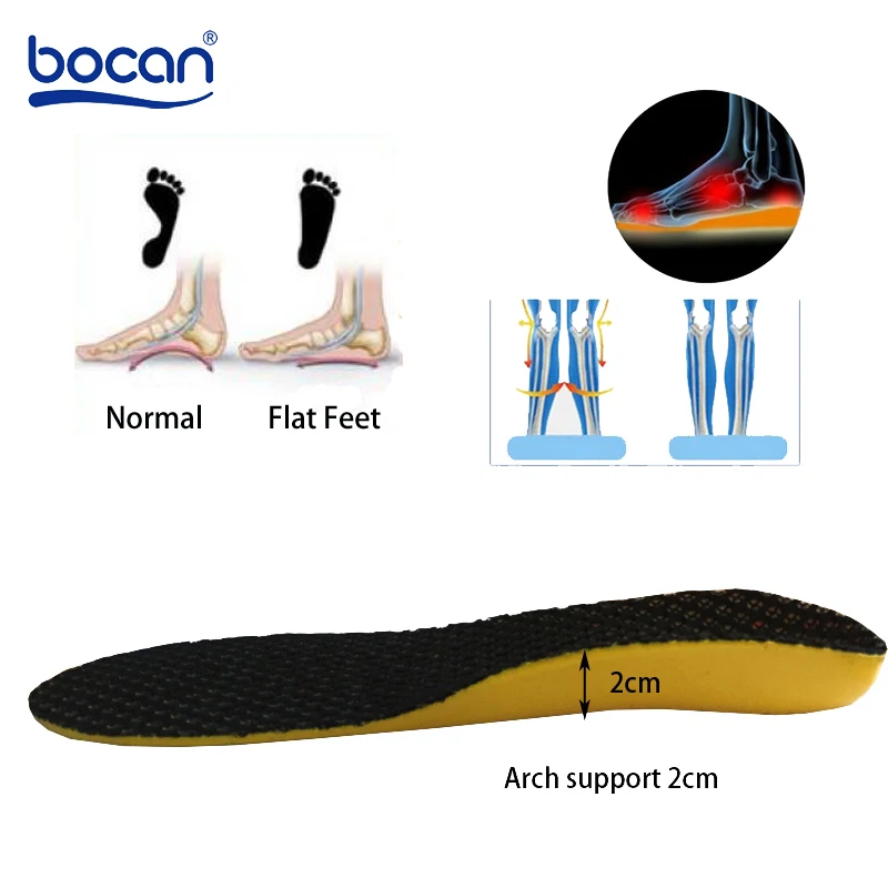 Insoles arch support top quality orthopedic for flat foot sweat absorbing inerts anti-slip comfortable for men and women