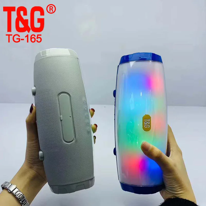 TG165 портативный Bluetooth динамик стерео кожаный колонка 5 Flash стиль светодиодный сабвуфер беспроводной открытый Музыкальная Коробка FM радио TF карта