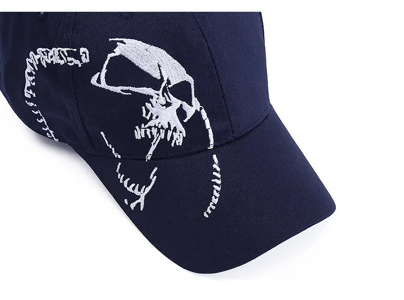 Высокое качество 100% хлопок Женская Бейсболка с вышитым черепом Snapback модные