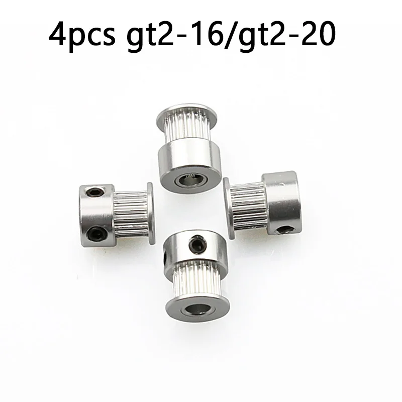 4pcs/lot gt2 5mm 16 20 teeth Timing GT2-16 pulley Alumium Bore fit forbelt Width 6mm for anet A8 A6 E10 3D Printer parts |