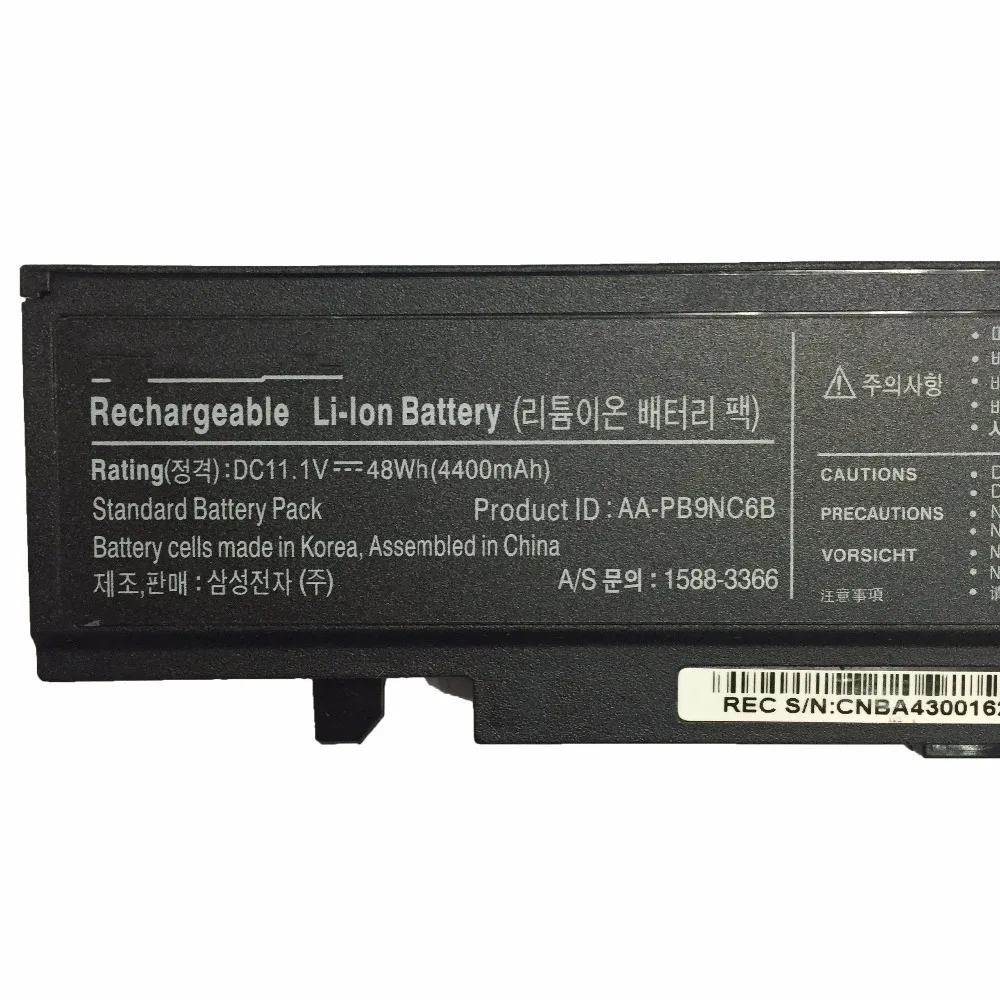11 1 В 48wh новый оригинальный AA PB9NC6B Аккумулятор для ноутбука SAMSUNG PB9NS6B NP355V5C PB9NC6W R428 R429