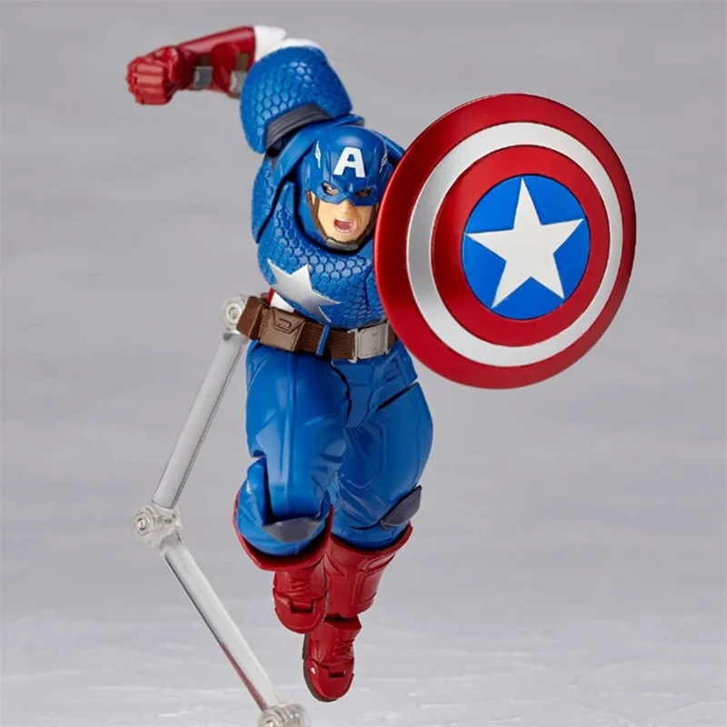 Серия Revoltech Капитан Америка ПВХ экшн Коллекционная Фигурка модель игрушки кукла