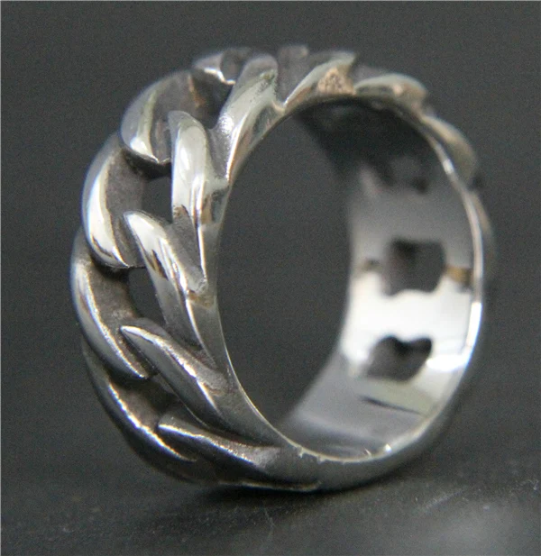 2017 крутое кольцо с цепочкой из нержавеющей стали мужские и женские модные