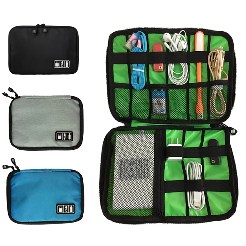 

Outdoor Travel Kit Nylon Cable Holder Bag Electronic Accessories USB Drive Storage Case Camping Hiking Waterproof Organizer Bag