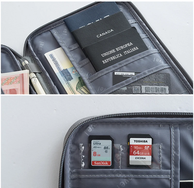 Cationic Fabric Travel Card Holder Multifunction Passport Holder Men ID Card Minimalist Wallet Large Capacity Organizer Wallets