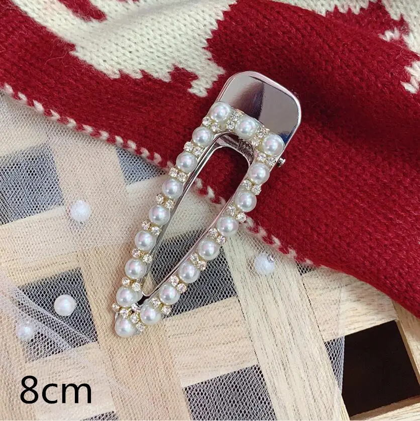 Silvery 5 Супер флэш полный горный хрусталь Красочные шпильки кристалл жемчуг милые заколки для девочек женские заколки темперамент аксессуары для волос - Цвет: Silvery 5