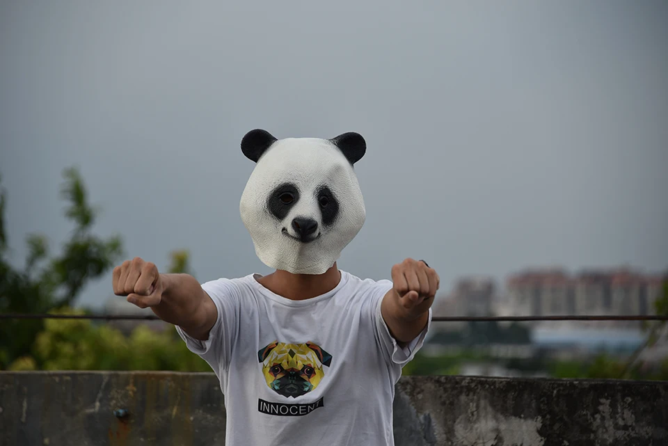 Хэллоуин панда Латексная Маска Новинка Костюм для вечеринки маскарадные маски