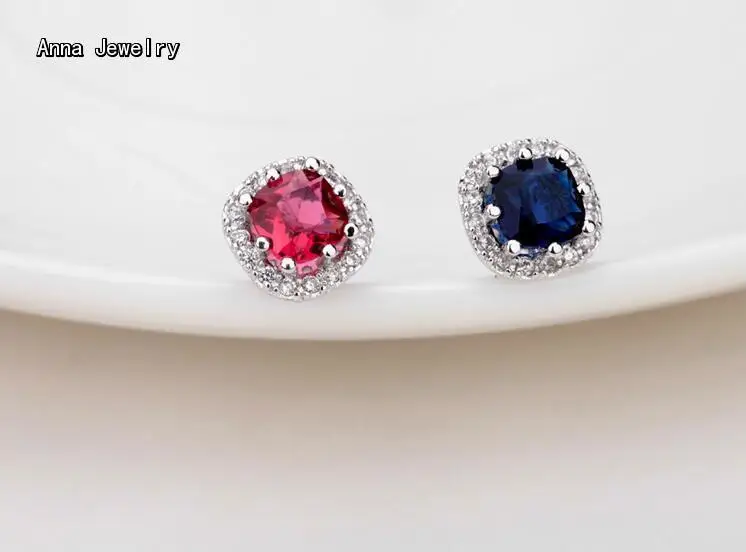 Блестящие дизайнерские серьги с бриллиантами из фианита посеребренные стальные