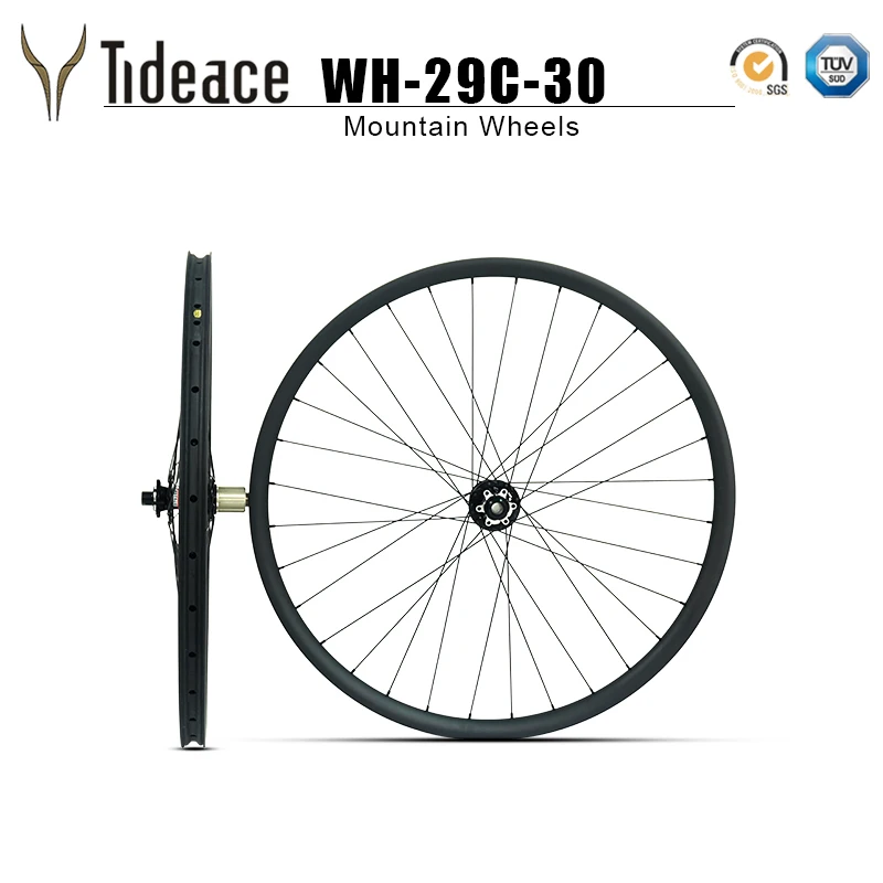 

29er wheels 30mm width clincher or tubuless compatible UD 29inch Mtb carbon wheelset with Novatec hubs QR or thru axle 142/148