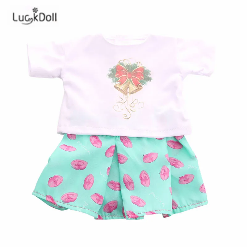 LUCKDOLL летняя новая модная рубашка с принтом юбка набор для 18 &quotамериканские куклы