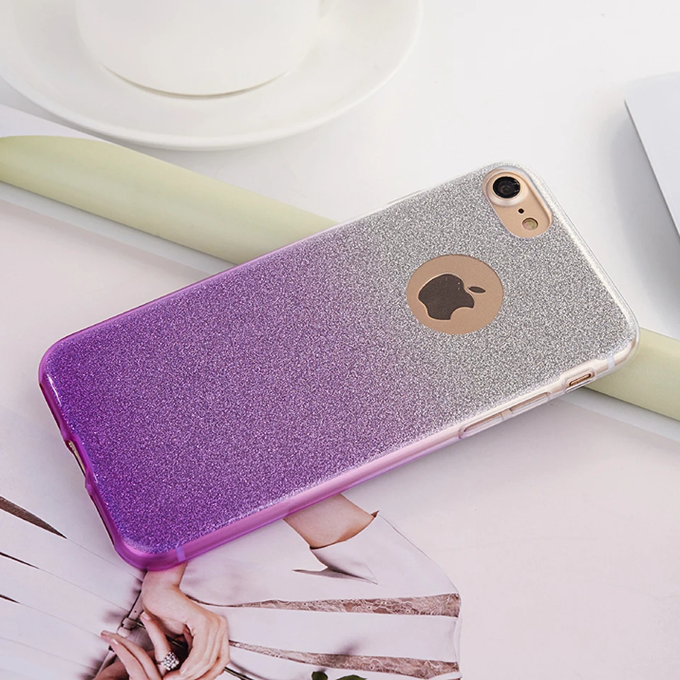 Радужный блестящий чехол 2 в 1 из ТПУ для iphone 7 SE 5 5S 6 S 8 Plus X силиконовые чехлы OnePlus One