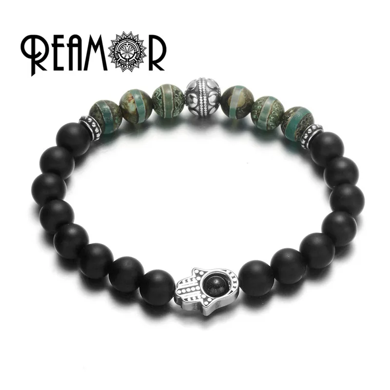 Браслет из натурального камня REAMOR Fatima браслет нержавеющей стали с черным ониксом