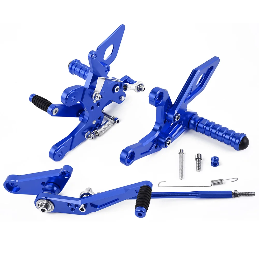 Регулируемый всадник задний Набор Rearsets подножка подножки для ног подножки для Honda CB500F CBR500R CB500 CBR 500 F R - Цвет: Синий