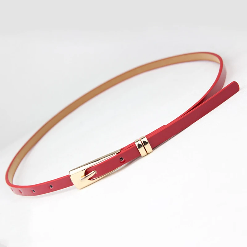 8 Colors Fashion Thin Pu Leather Belt Female Red Brown Black White Yellow Waist Belts For Women Dress Strap Wholesale | Аксессуары для