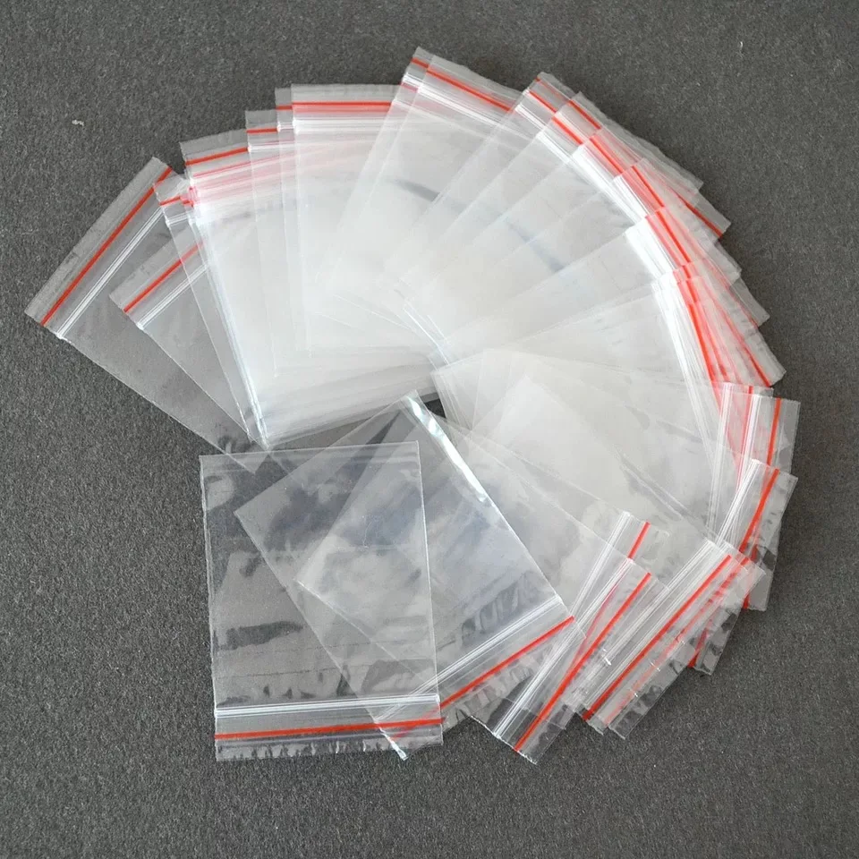 100pcs/lot Small Jewelry Ziplock Zipper Zipped Lock Bag Reclosable Plastic Poly Clear Bags Thickness 0.05mm | Дом и сад