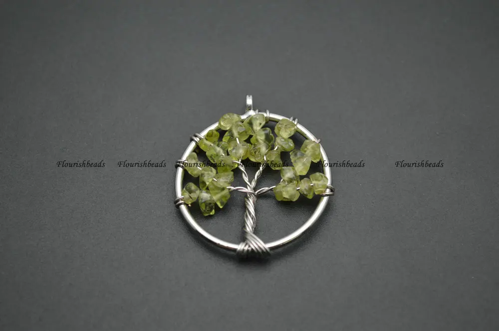 30mm Smaller Size Wire wrapped natural stone chips Life Tree pendants fit Fashion necklace or earrings making 10pc per lot |