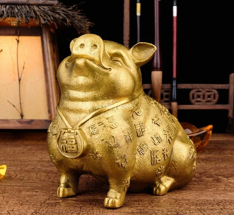 Бронзовая медная домашняя Статуэтка fengshui 9 дюймов сокровище богатство удача