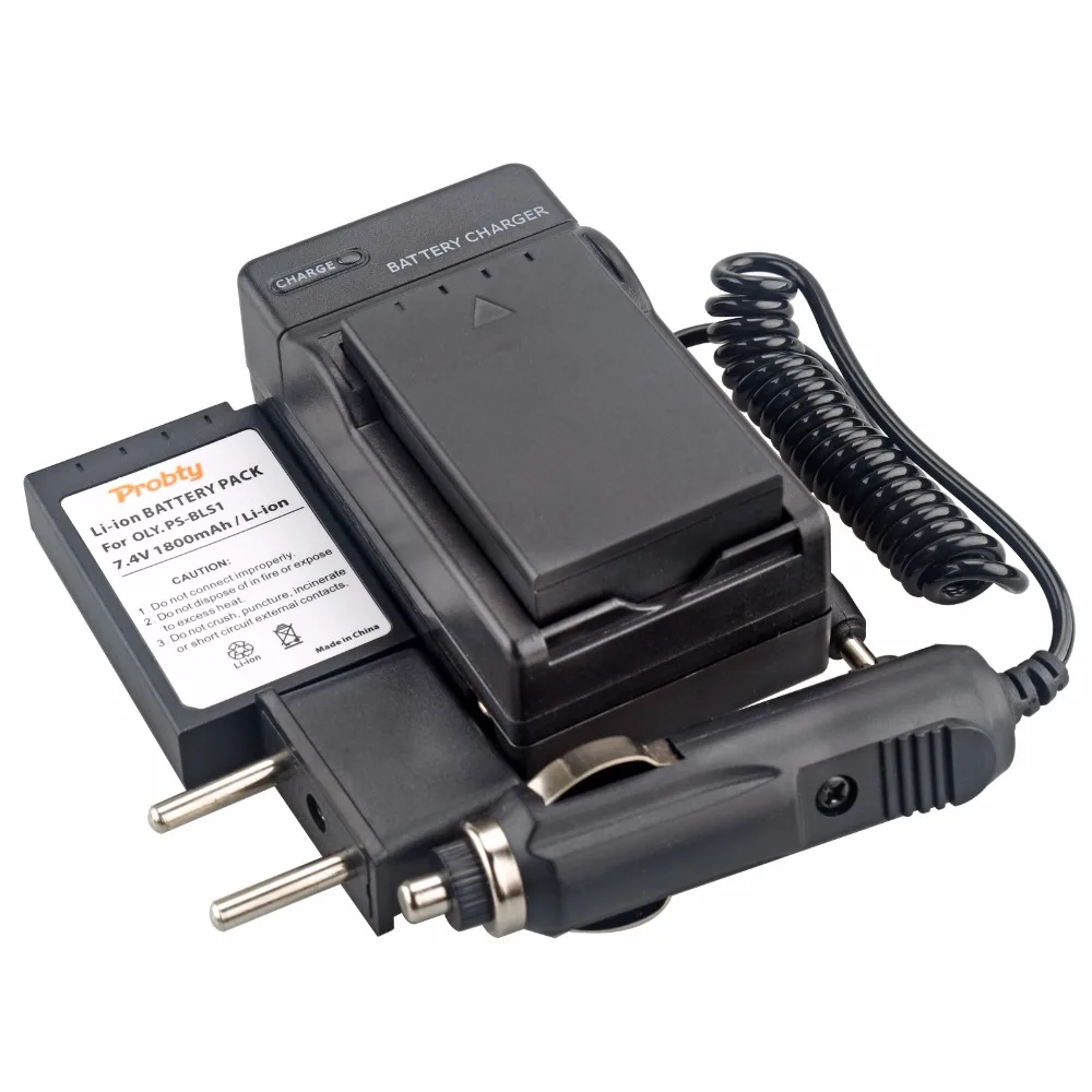 

PROBTY 2Pcs PS-BLS1 PS BLS1 Battery + DC Charger kit for Olympus PEN E-PL1 E-PM1 EP3 EPL3 Evolt E-420 E-620 E-450 E-400 E-410
