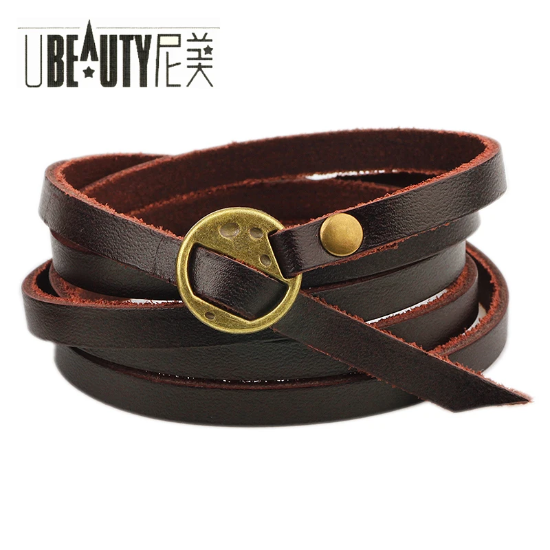 Винтажные кожаные браслеты UBEAUT в ковбойском стиле для женщин и мужчин ювелирные