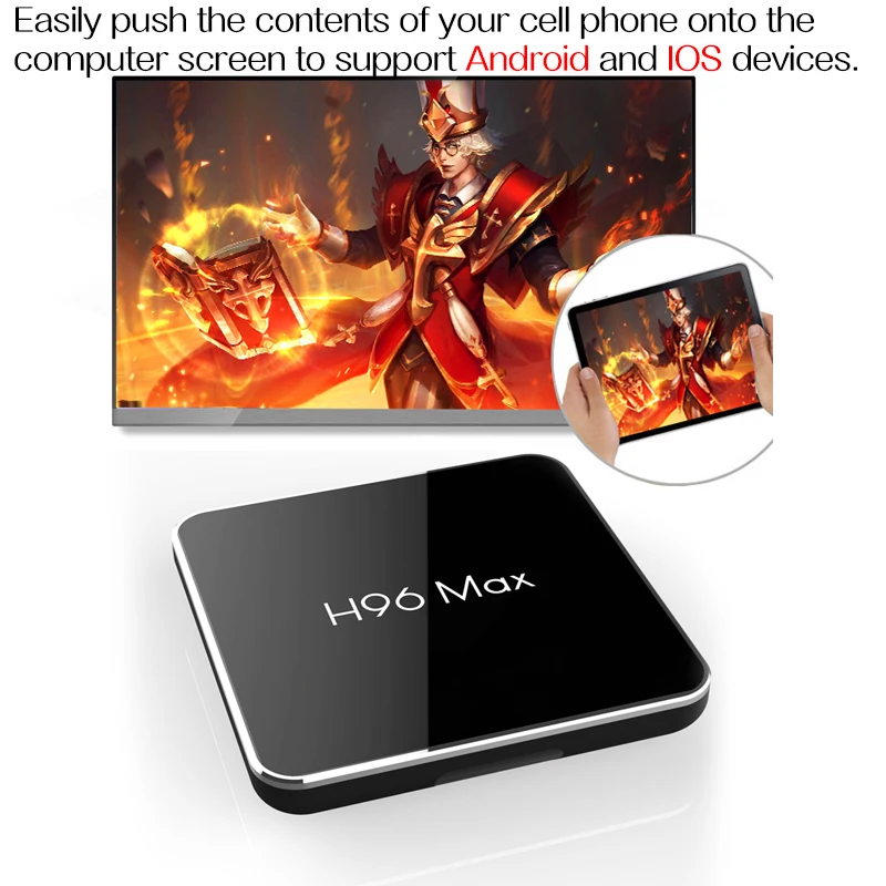H96 Max x2 caja de tv inteligente Android 8,1 четырехъядерный процессор Amlogic S905X2 LPDDR4 4 Гб 64 Гб 2,4G y 5 ГГц Wifi 4 K ТВ-приставка