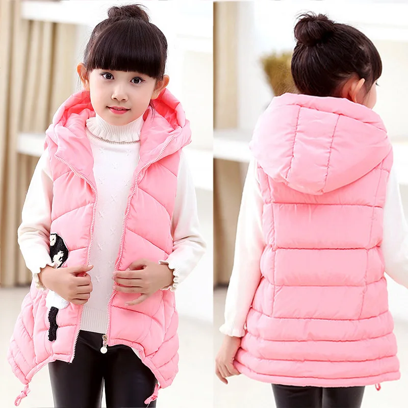 

Child Waistcoat Children Outerwear Winter Coats Vest for Girls Kids Clothes Fashion Warm Cotton Teen Girl Vest Jacket 5-12Y