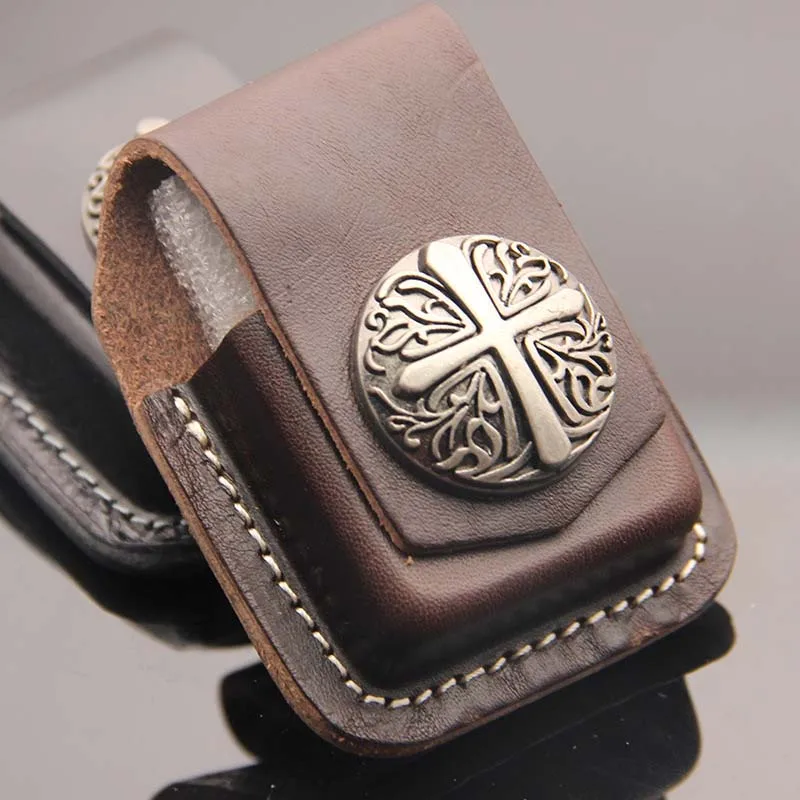 Темно-серый COSY MO мужской чехол в маленькой коробке для Zippo, ручная работа, кожаный чехол для зажигалки, керосин, держатель для зажигалки, сумка для зажигалки, Чехол для мужчин, подарок YJ442 - Цвет: Темно-серый