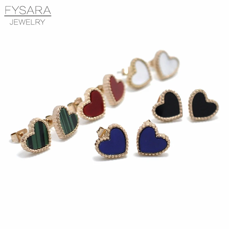 FYSARA 5 Цвет s класса люкс любящее сердце серьги для женщин милые кольца из