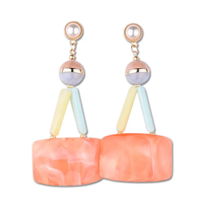 Роскошные преувеличены серьги 3 цвета квадратный смолы Длинные Висячие для Для