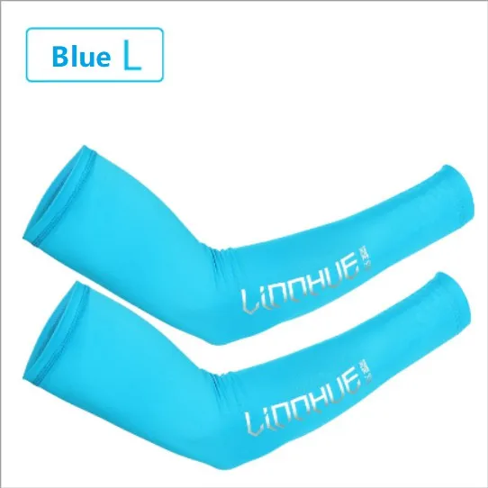 Blue L Открытый ледяной шелк рыболовный рукав Велоспорт Спорт бег Рыбалка рукав покрытие Защита от солнца УФ дышащие манжеты нарукавник - Цвет: Blue L