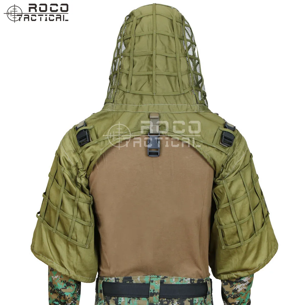 ROCOTACTICAL военный Снайпер Ghillie Viper Hood Combat Ghillie Suit Foundation Custom Ghillie Hood Jacket камуфляж, лесная местность