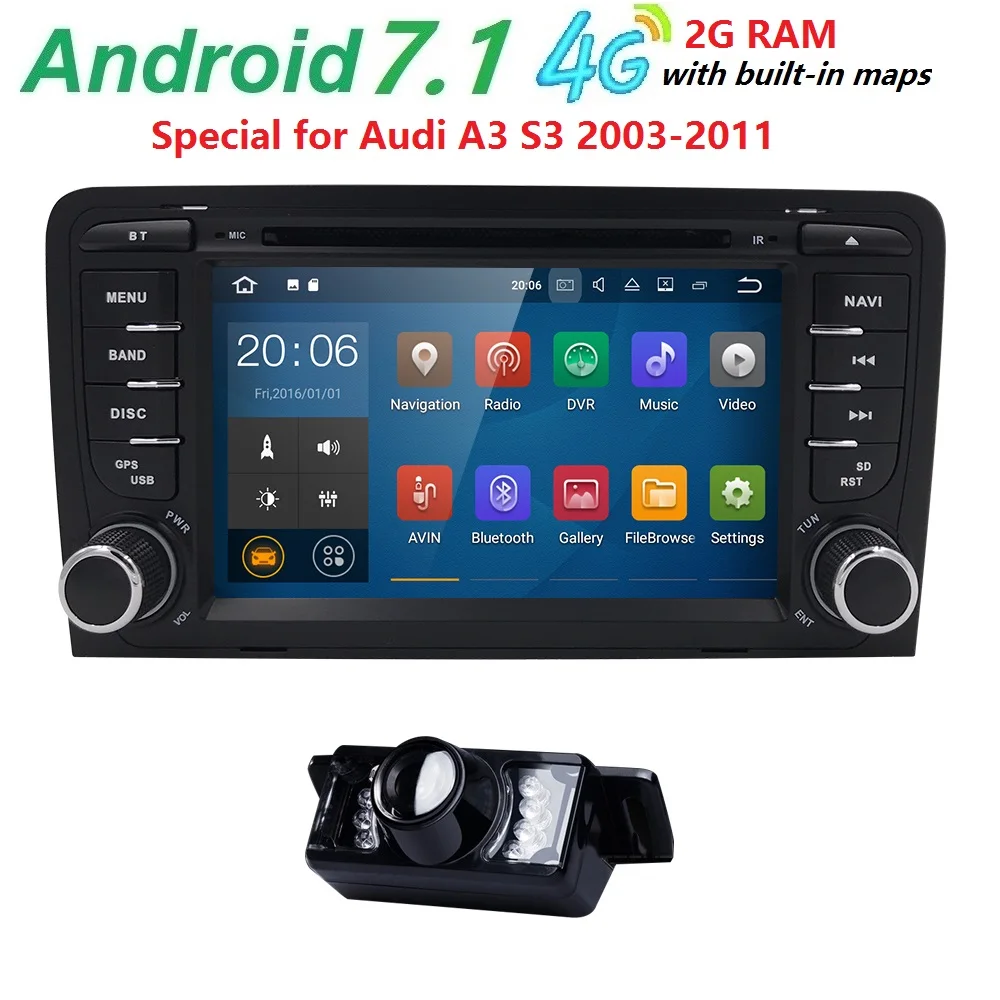 7 &quot2 Din Android 1 gps головное устройство для Audi A3/S3 2003 2004 2005 2006 2007 2008 2009 2010 2011 навигации