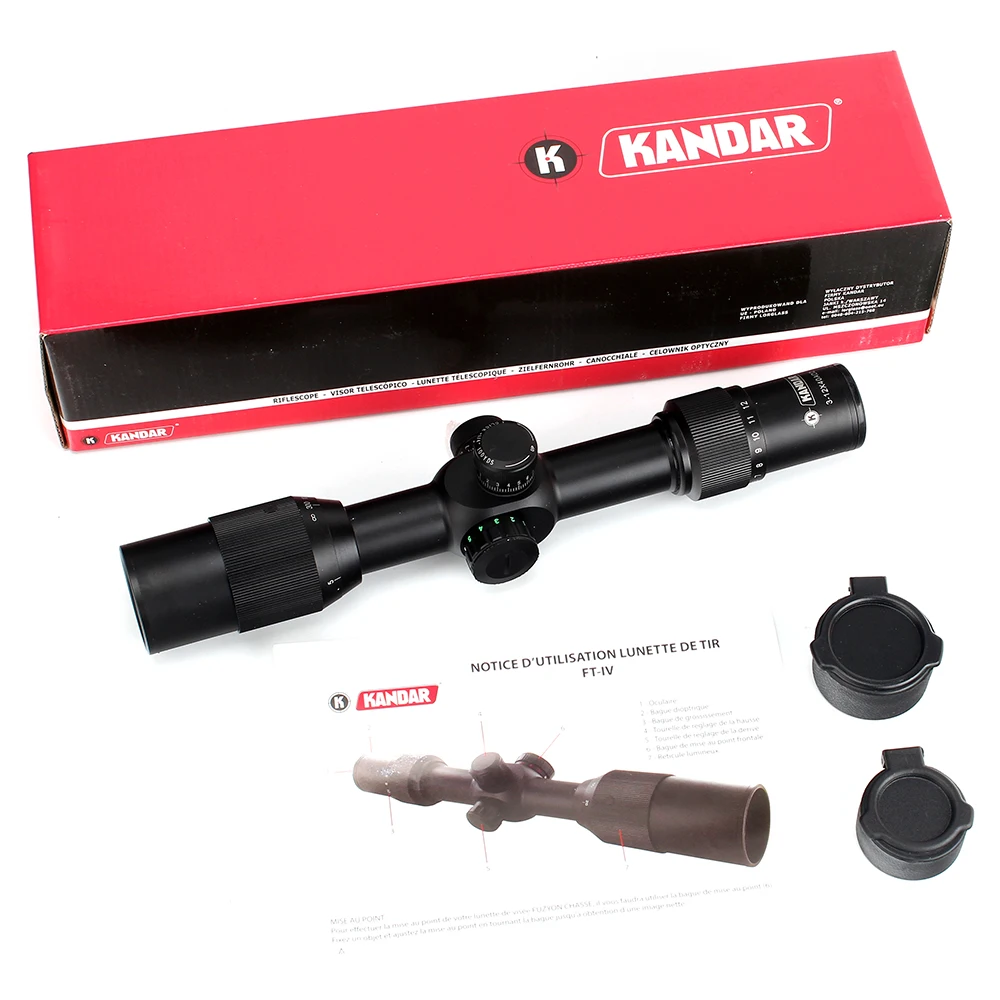 KANDAR 3 12X40 AOQ первый фокусный самолет охотничий прицел красный зеленый с подсветкой
